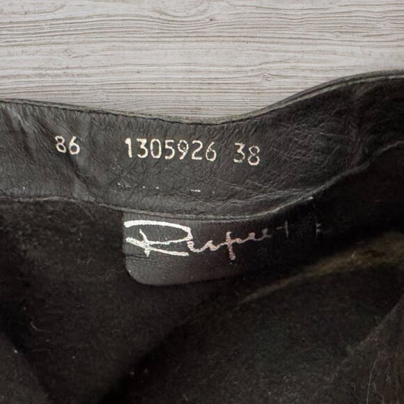 RUPERT Vintage Black Leather Square Toe Stripe Western Moto Ankle Boots EU 38 - Picture 7 of 8